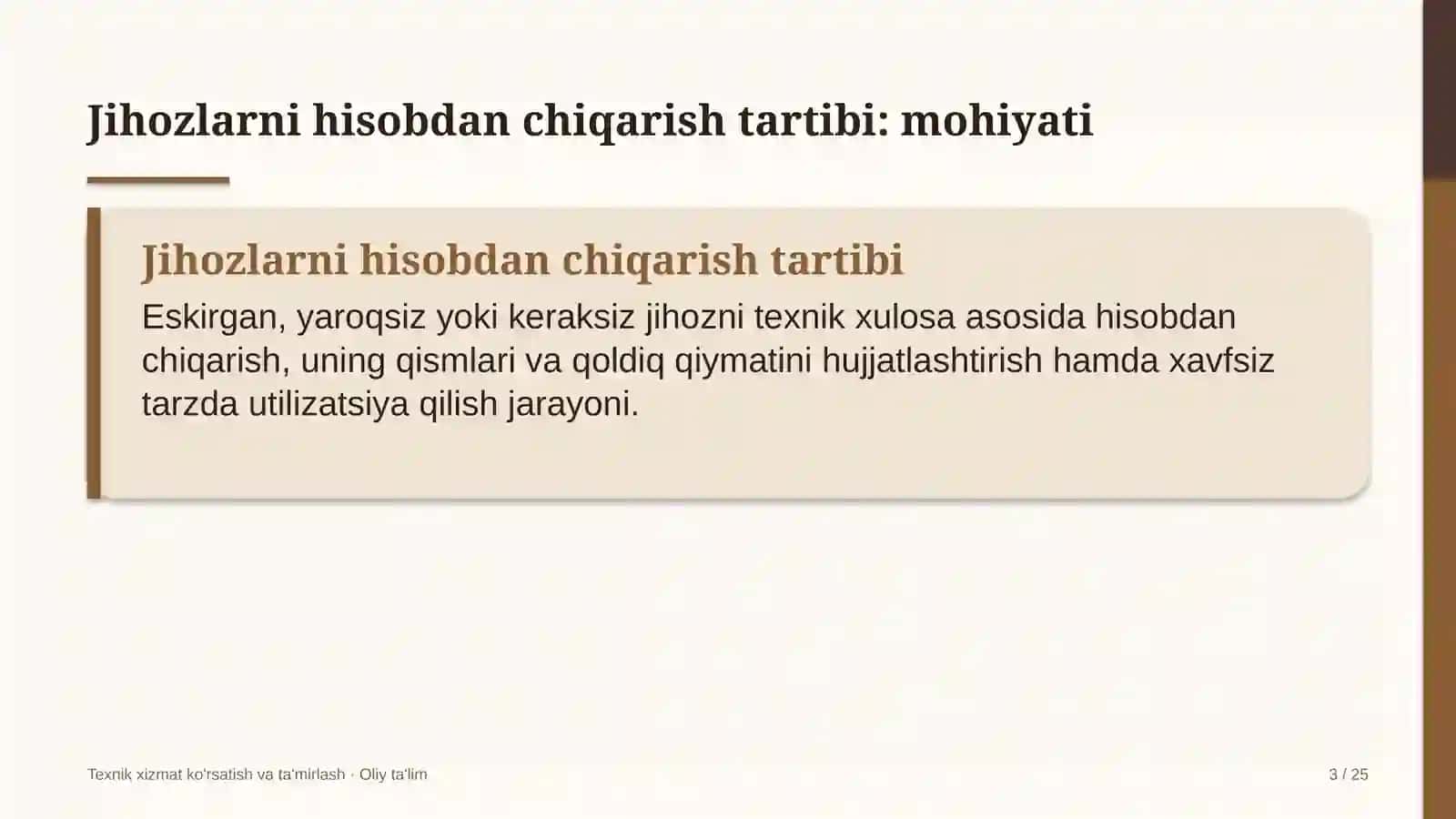 qo'ychilikda jihozlarni hisobdan chiqarish tartibi 2831 3