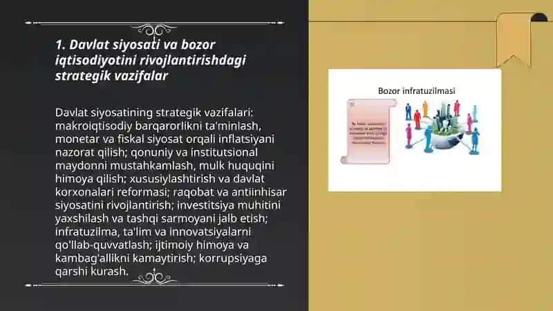 Davlat siyosati va bozor iqtisodiyotini rivojlantirishdagi strategik vazifalar 3