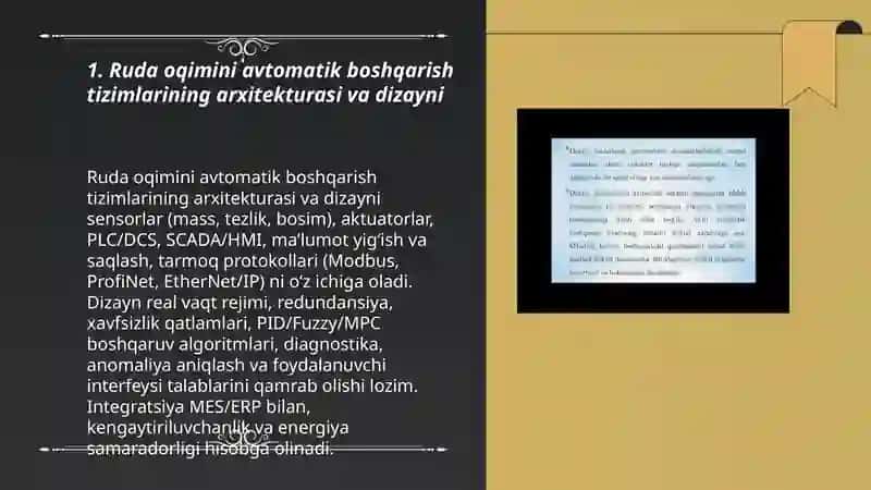 Ruda oqimini avtomatik boshqarish tizimlari 3