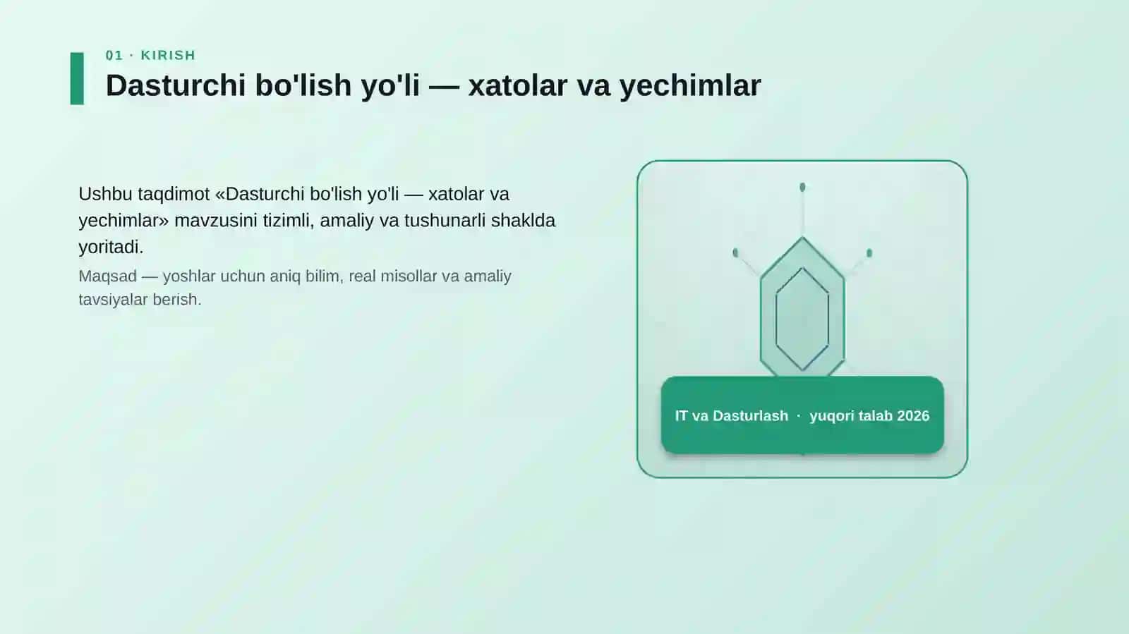 Dasturchi bo'lish yo'li — xatolar va yechimlar 3
