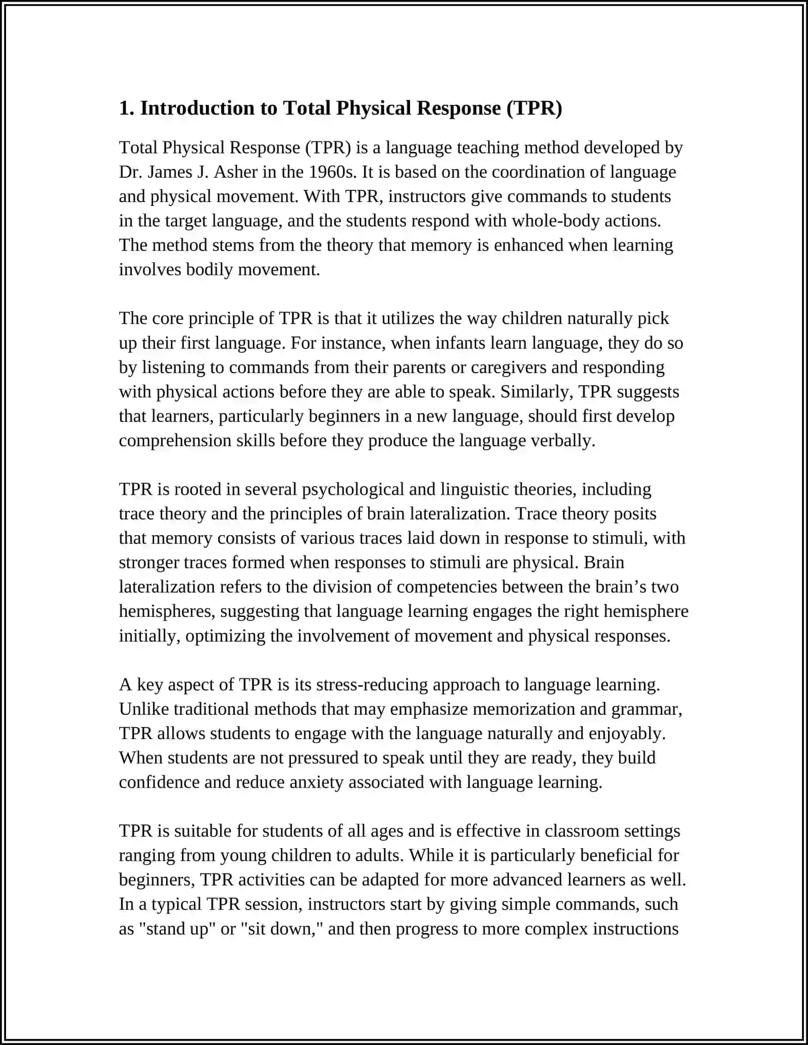 Total Physical Response (TPR) 3