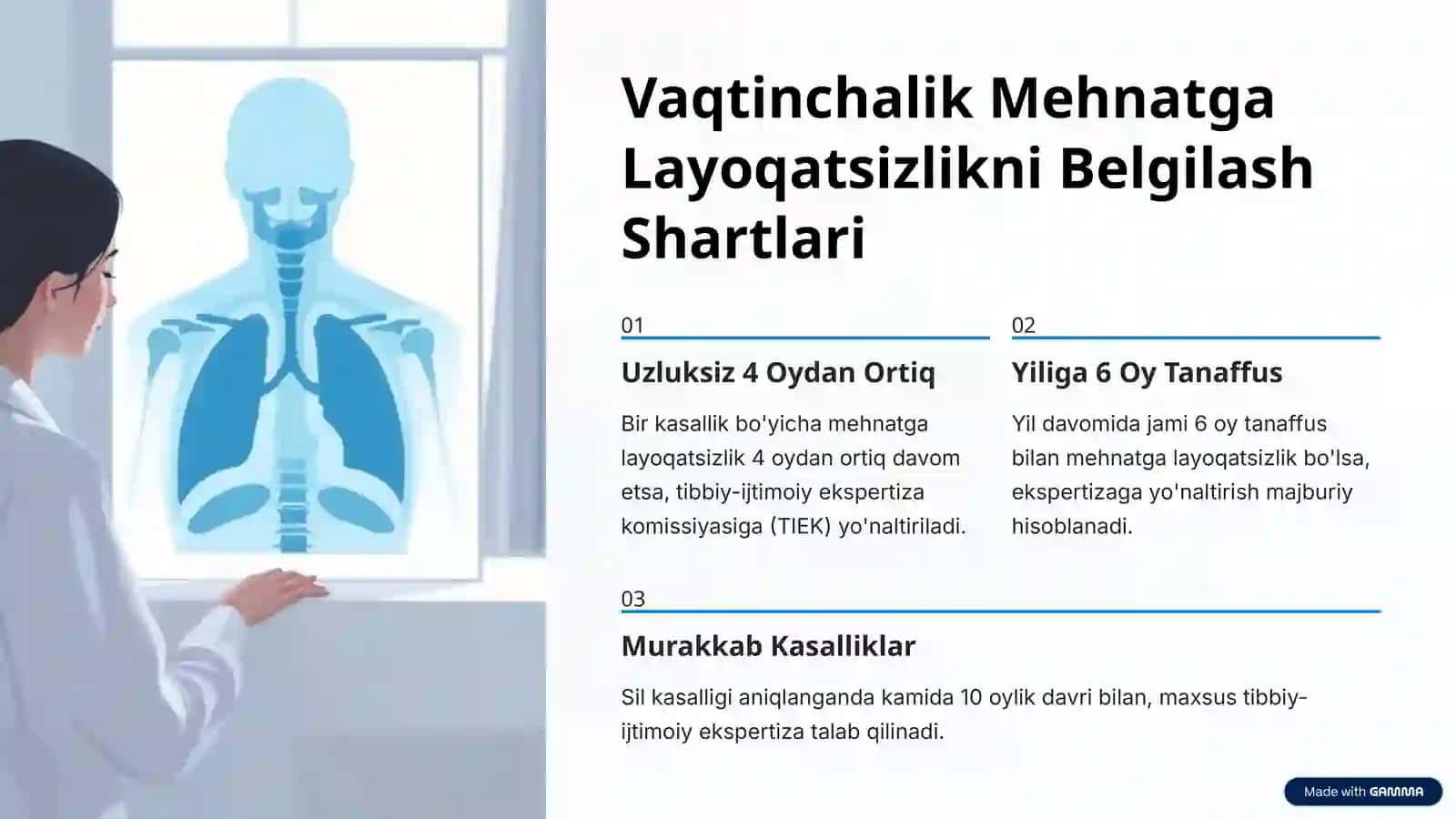 Vaqtinchalik va Turg'un Holatdagi Mehnatga Layoqatsizlikning Shifokorlik Ekspertizasini Tashkil Etish 3
