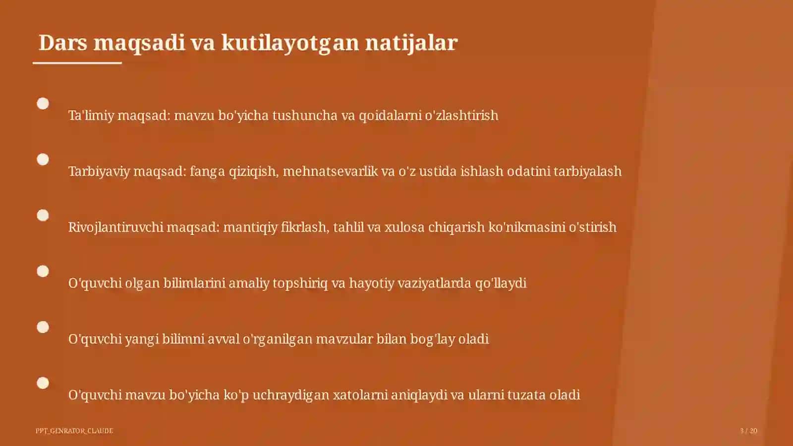 Ona tili (5–11) — takrorlash darsi uchun 3