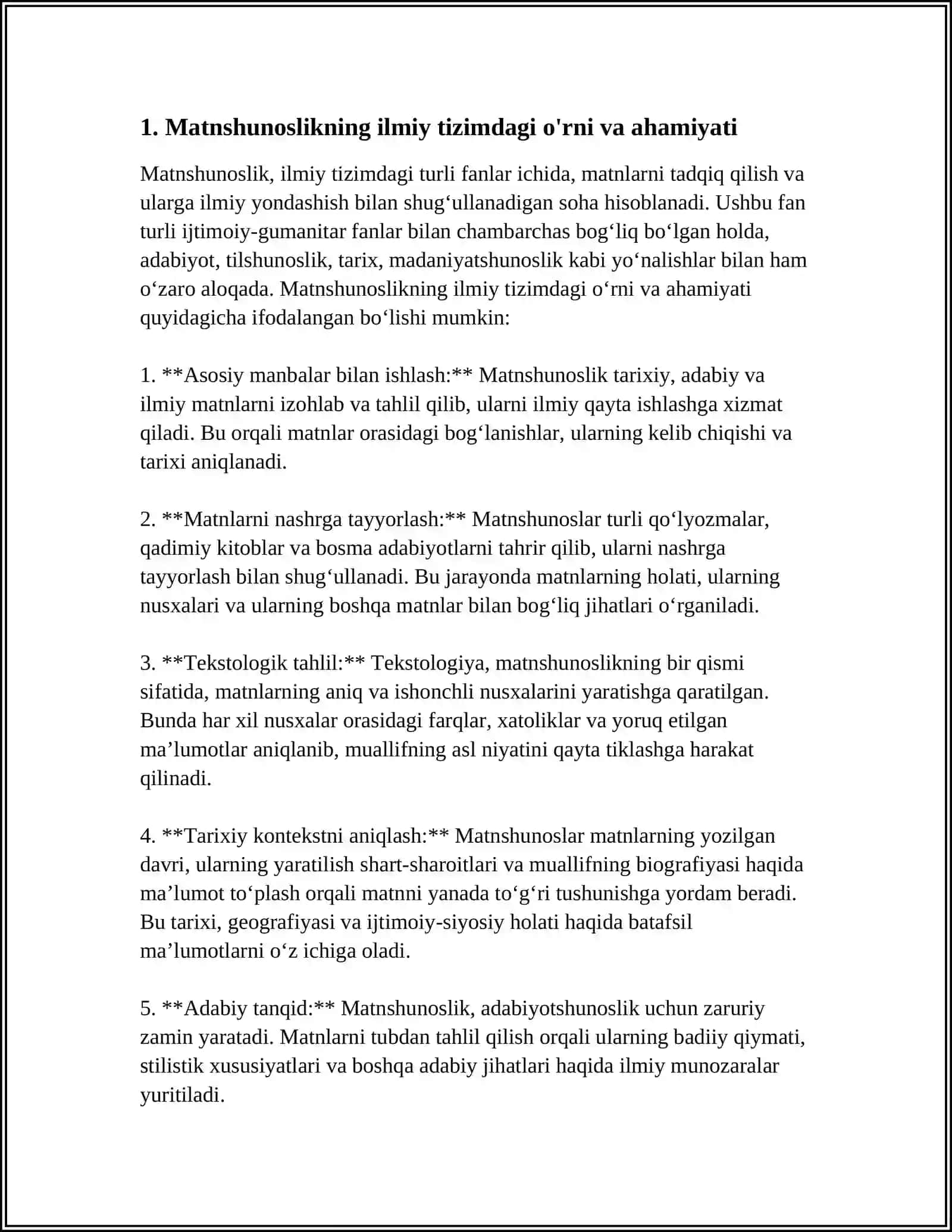 MATNSHUNOSLIK, MANBASHUNOSLIK ADABIY O’LKASHUNOSLIK BIBLIOGRAFIYA VA BOSHQALARNING ILMIY TIZIMDAGI O’RNI 3