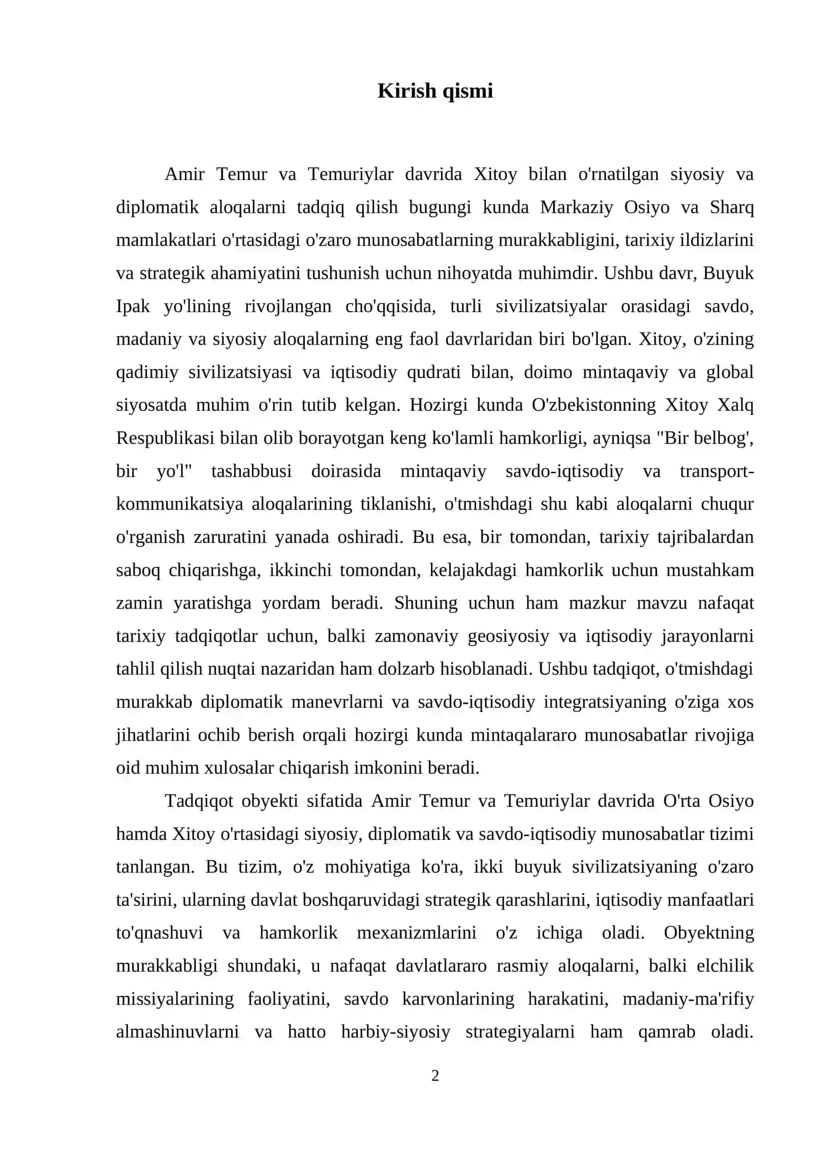 Amir Temur va Temuriylarning Xitoy bilan siyosiy va diplomatik aloqalari 3