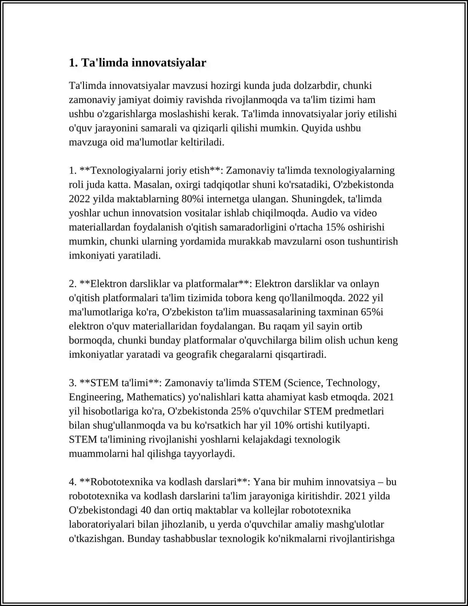 TALIMIY FAOLIYATLAR UCHUN KORGAZMALAR TAYYORLASH 3