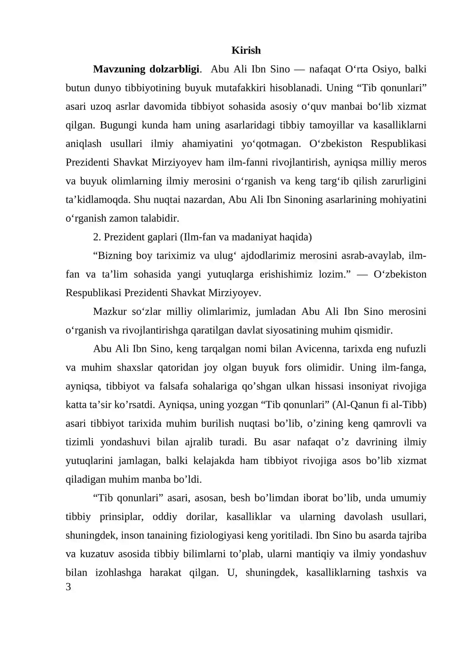 ABU ALI IBN SINONING “TIB QONUNLARI” ASARI VA UNING MOHIYATI 3