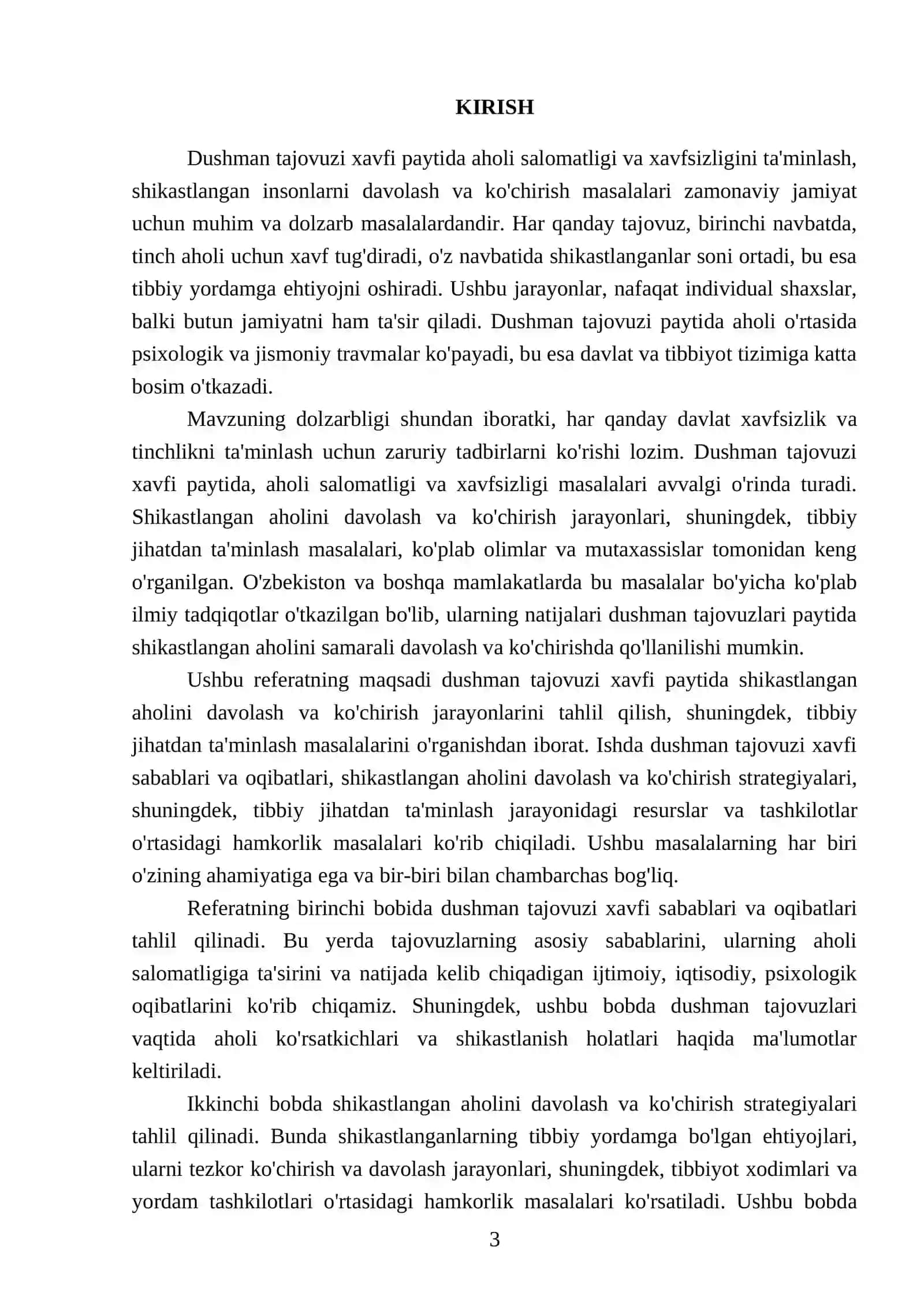 Dushman tajovuzi xavfi paytida va shikastlangan aholini davolash-ko‘chirish va tibbiy jihatidan ta’minlash 3