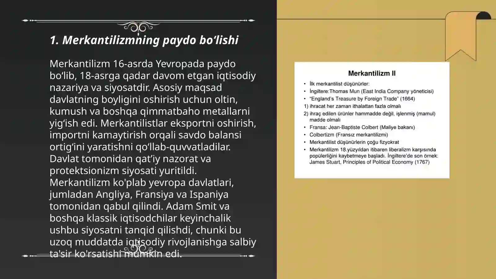 Merkantilizm iqtisodiy ta'limoti va uning mohiyati, merkantilizm 3