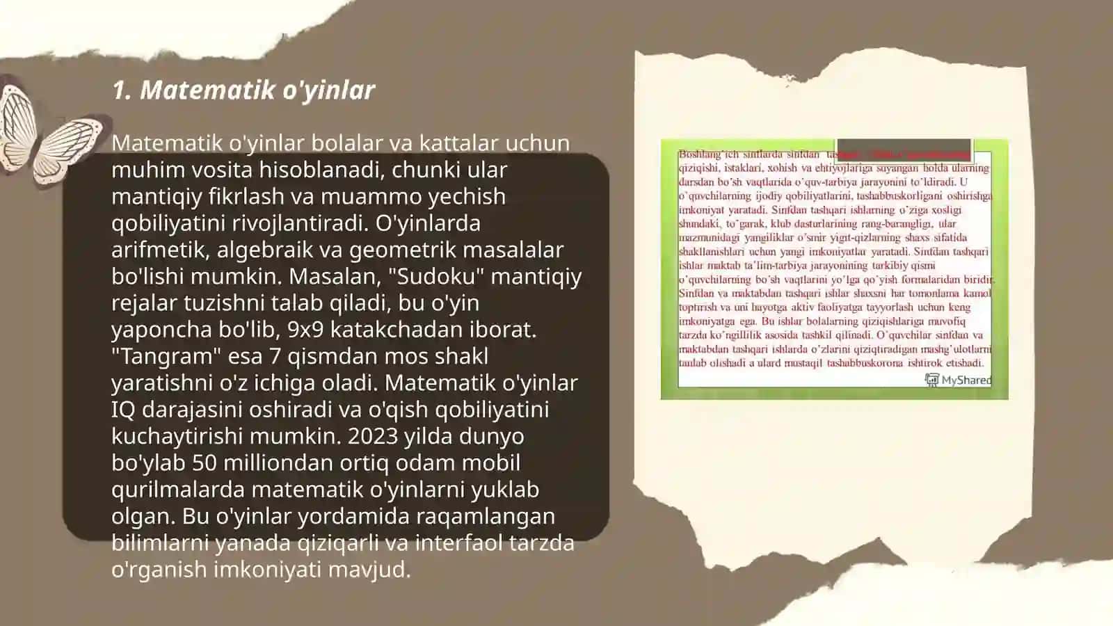 Boshlangʻich sinflarda matematikadan sinfdan tashqari ishlarni tashkil etadi turlari 3