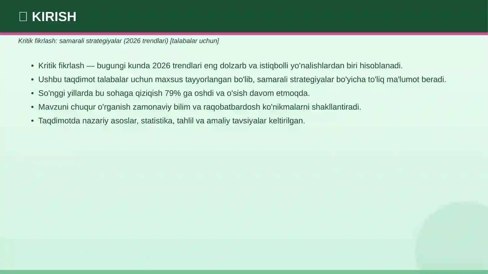 Kritik fikrlash: samarali strategiyalar (2026 trendlari) 3