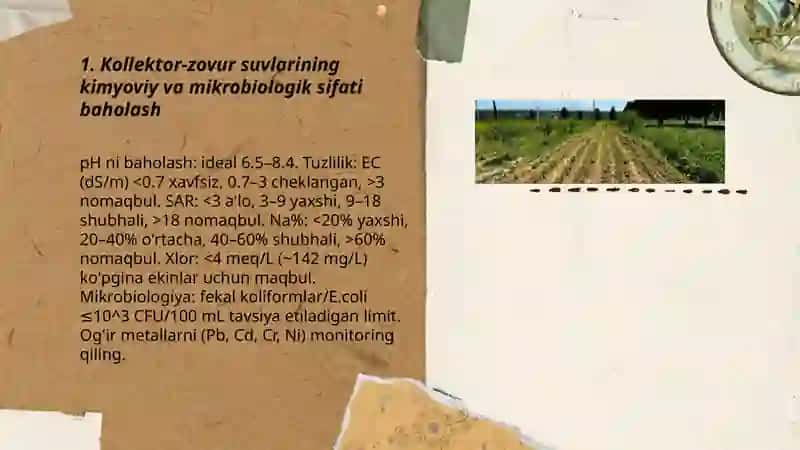 Kollektor-zovur suvlaridan ekinlarni sugorishda foydalanish yollari 3