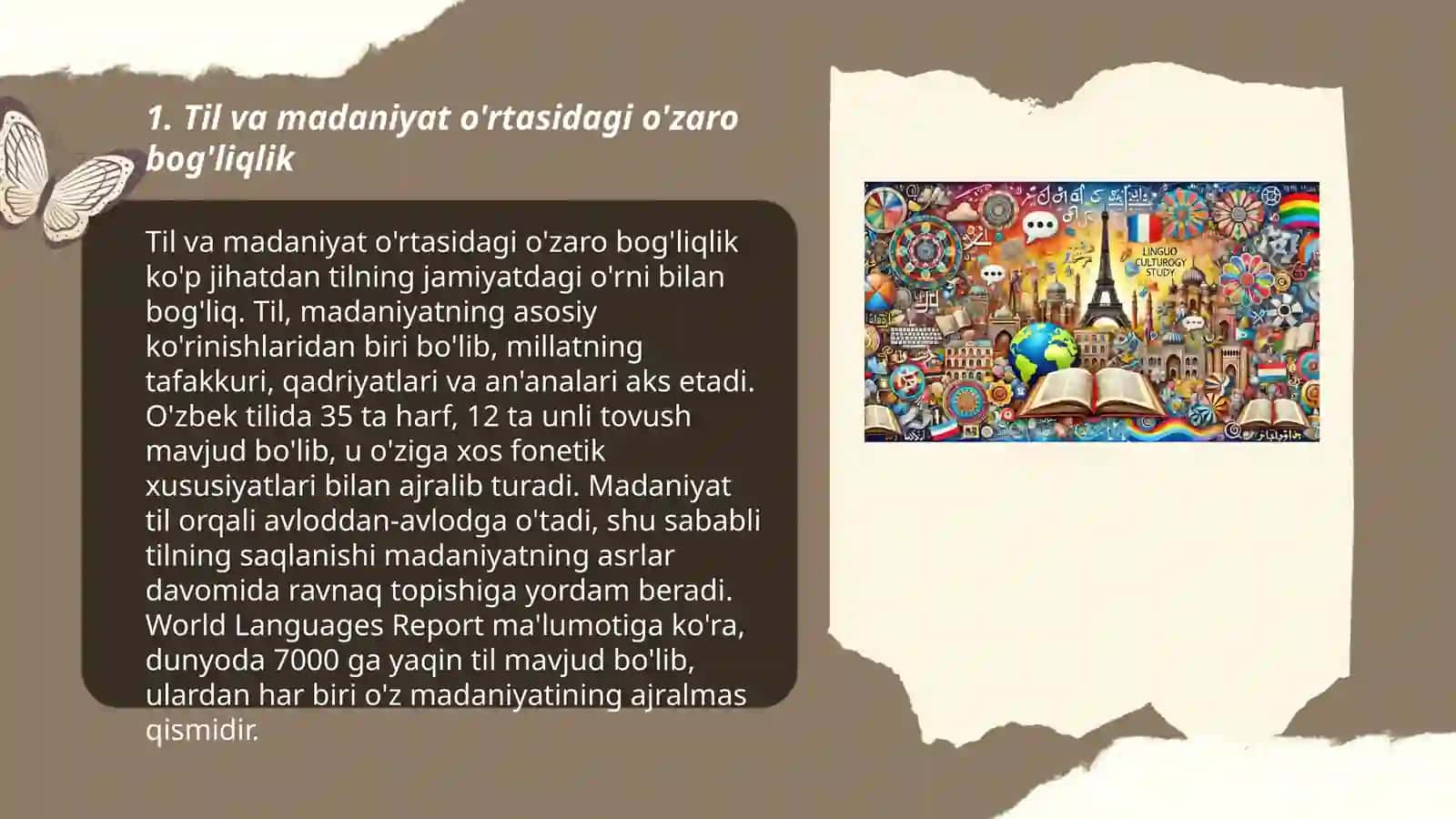 Til va madaniyat. Lingvomadaniyatshunoslikning o'rni va ahamiyati 3