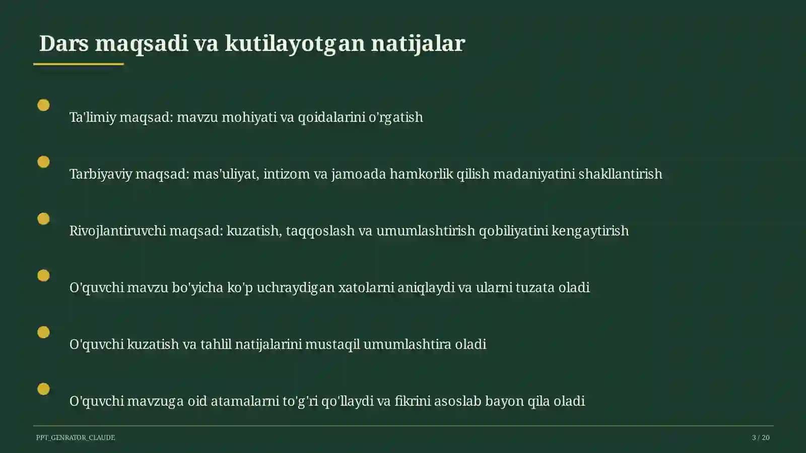 takrorlash darsi 3