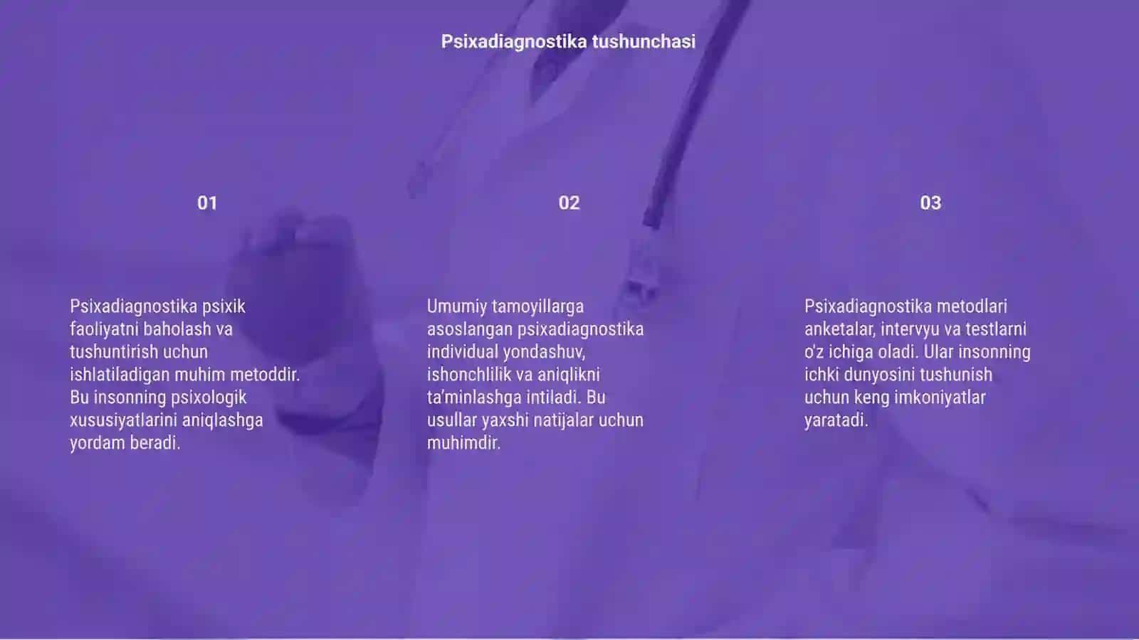 Psixadiagnostik umumiy tamoyillari va psixadiagnostik metodlari 3