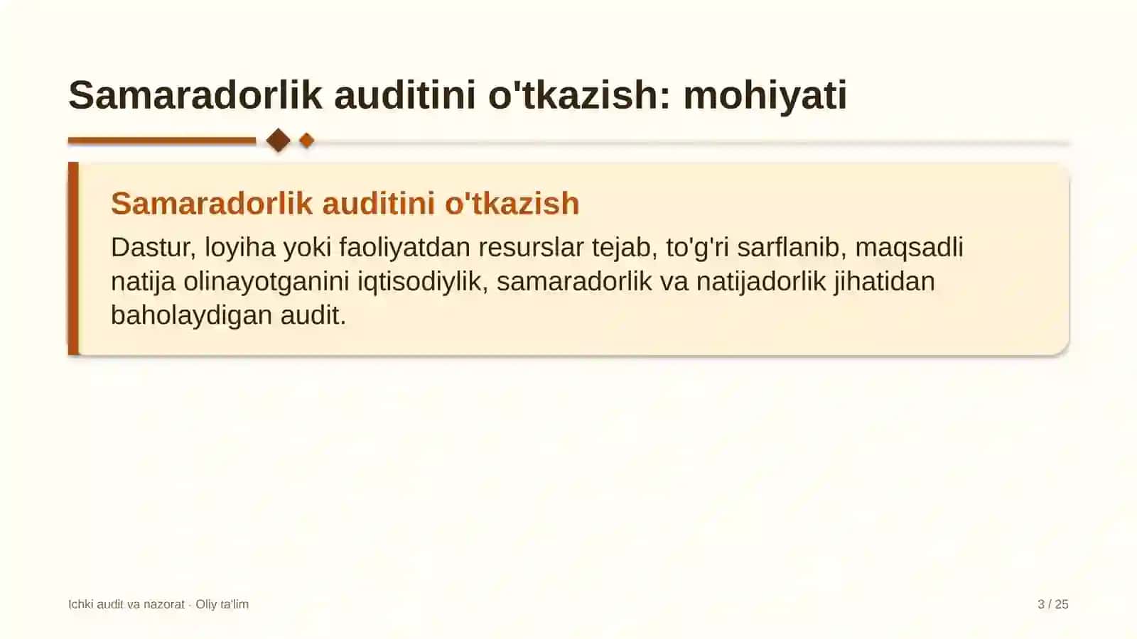 Tabiat yodgorliklarida samaradorlik auditini o'tkazish 3