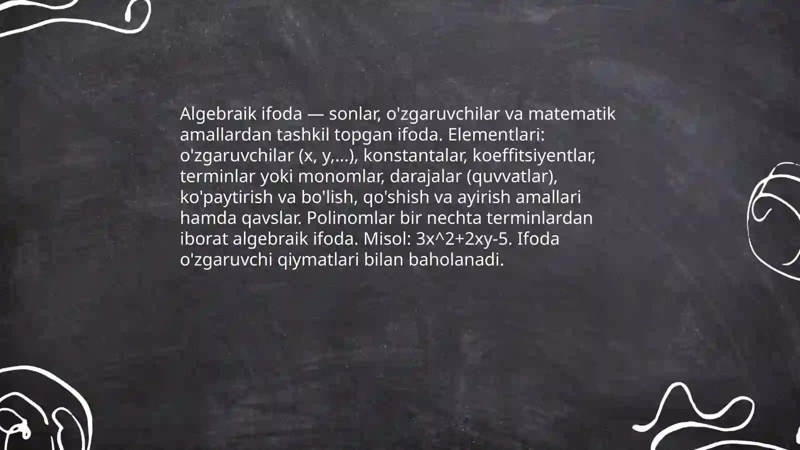 Algebraik ifodalar 3