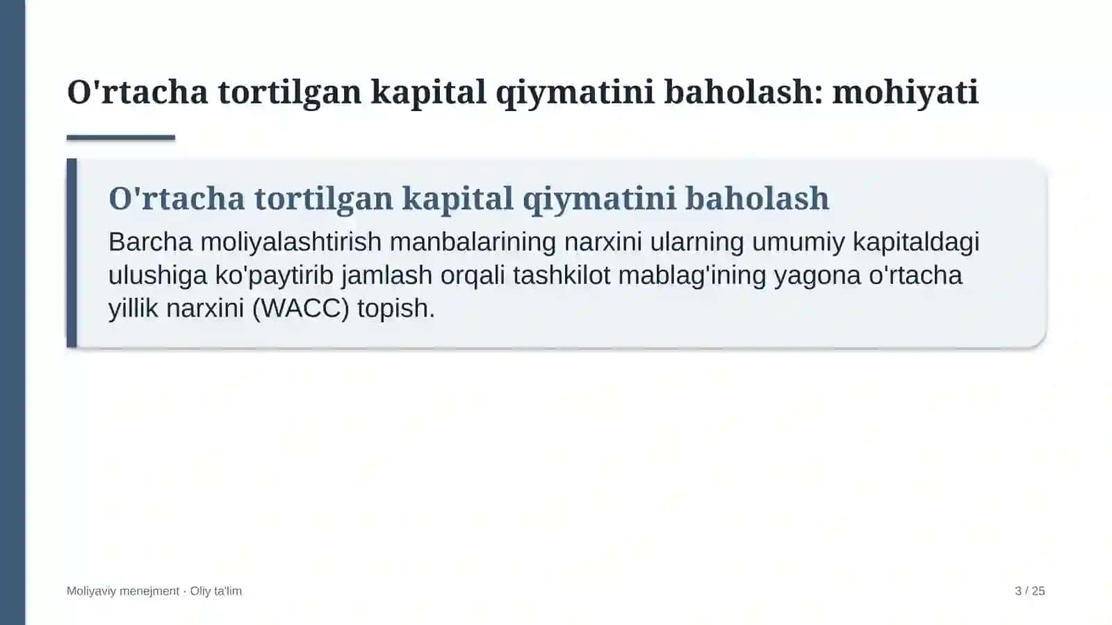 Asfalt-beton zavodlarida o'rtacha tortilgan kapital qiymatini baholash 3