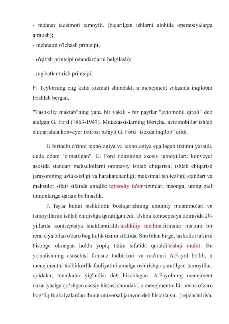 Ilmiy menejment maktabi F. Teylor ta`limotining mazmuni va mohiyati 3
