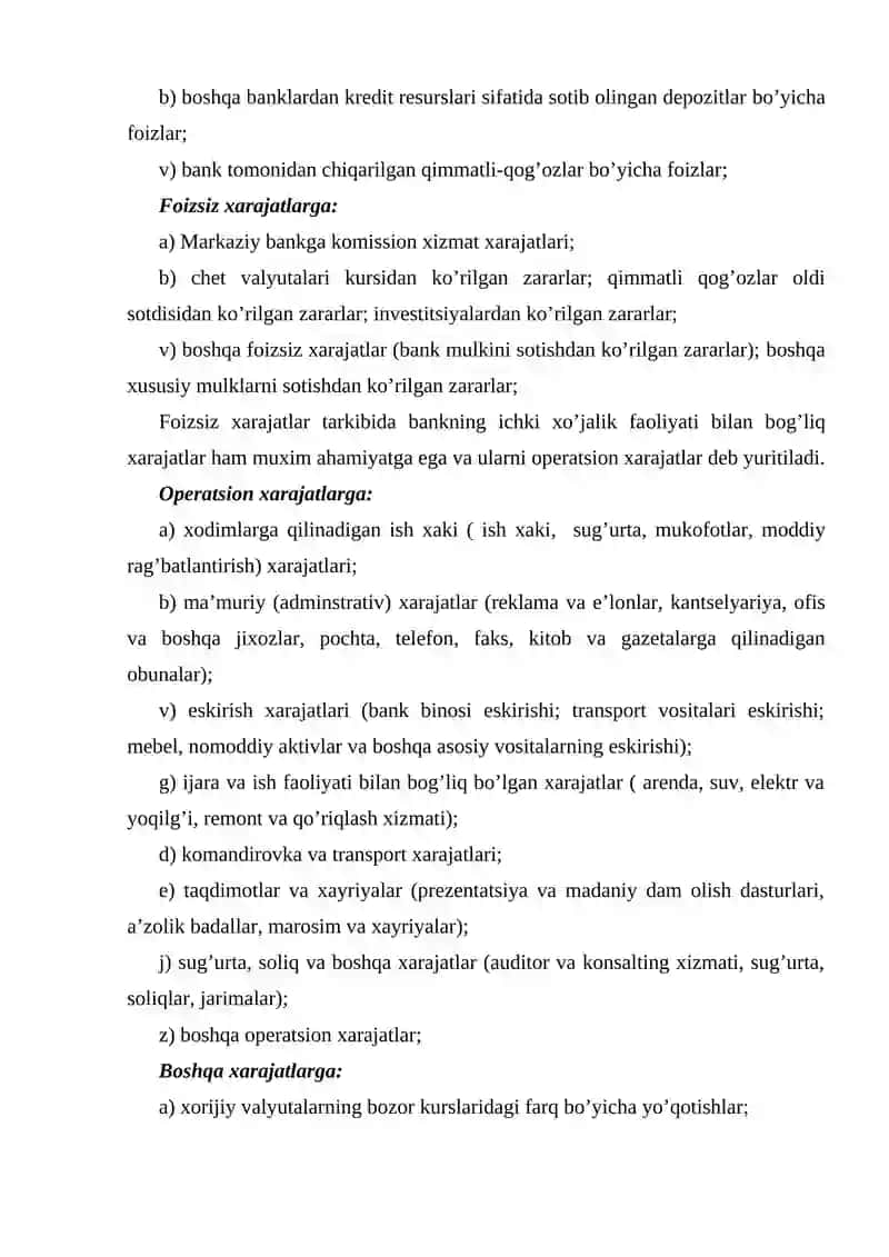 Tijоrat banklarining xarajatlari 3