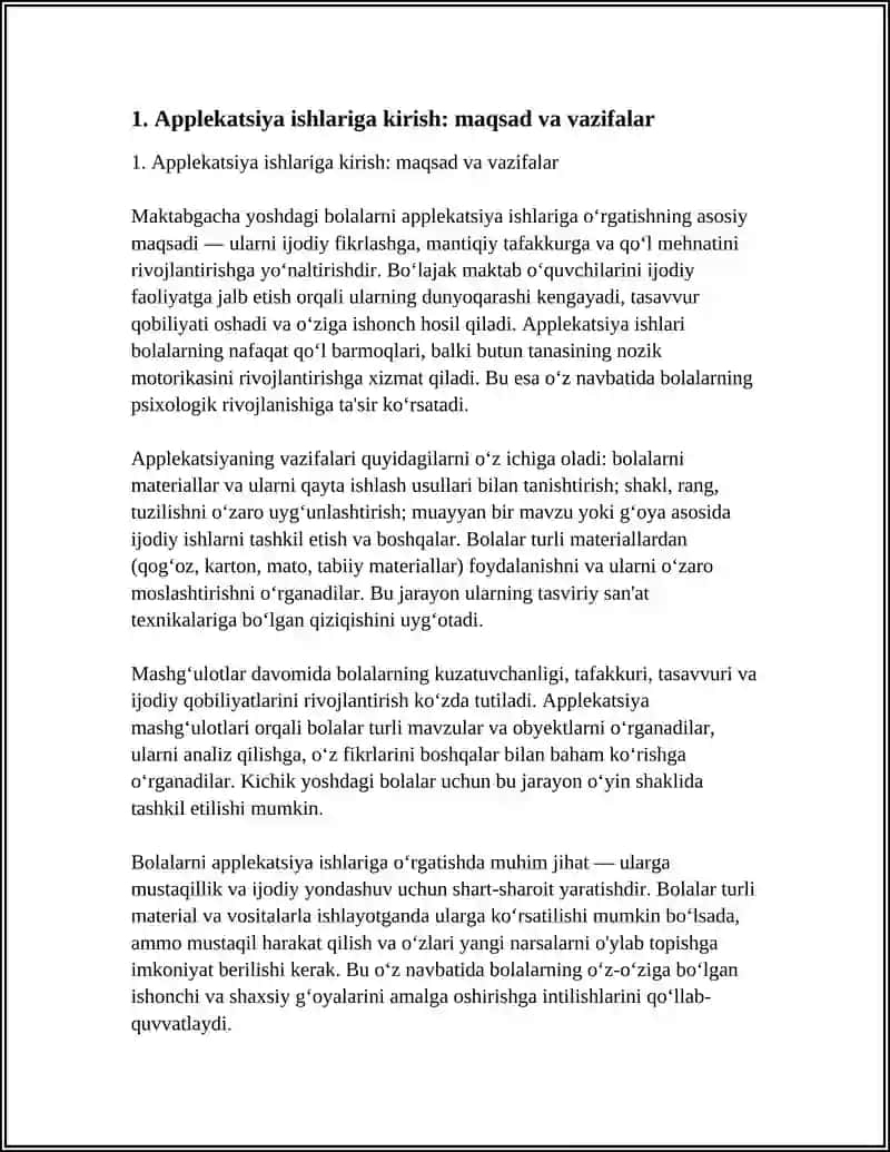 Maktabgacha yoshdagi bolalarni applekatsiya ishlari 3