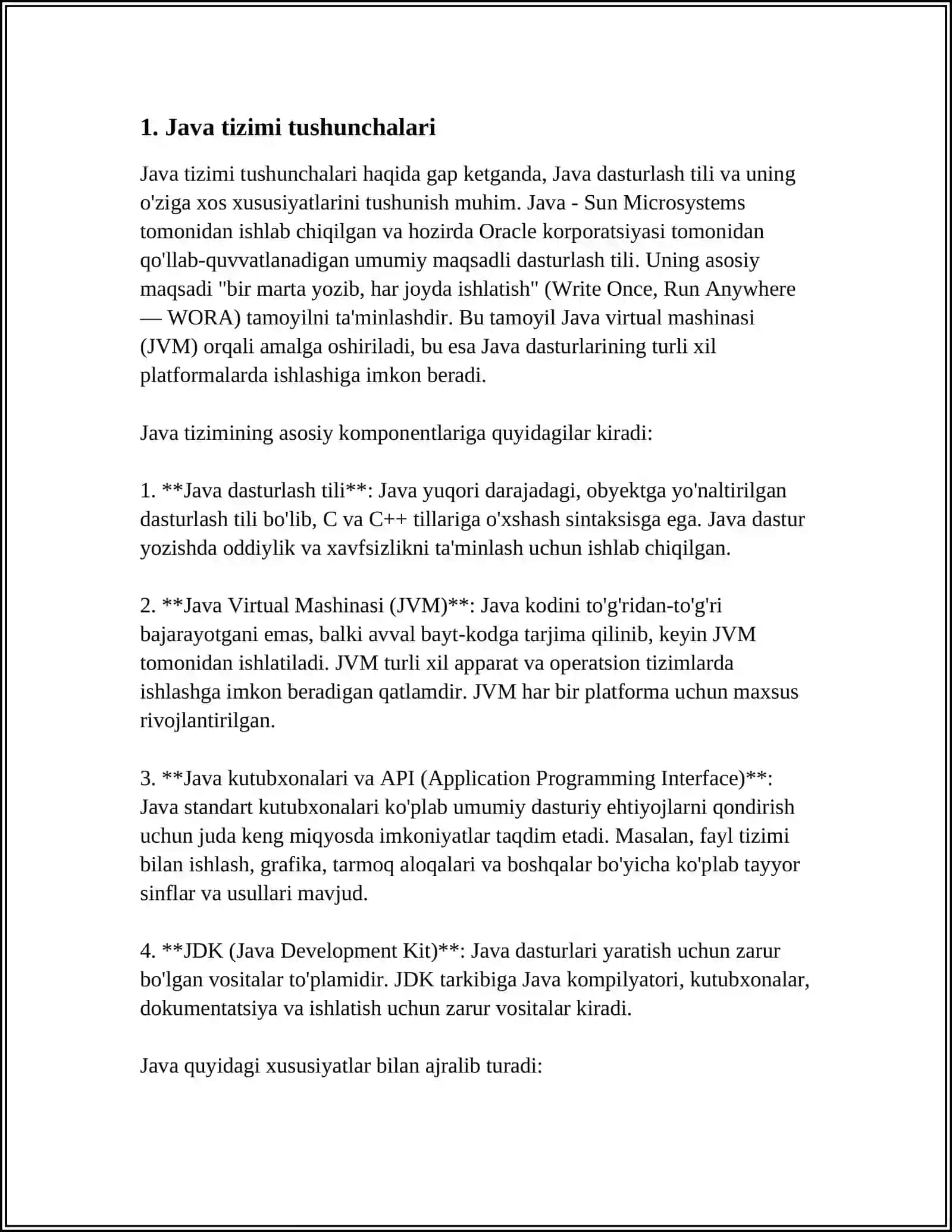 JAVA TIZIMI ORQALI PEDAGOGIK ILOVA YARATISH 3