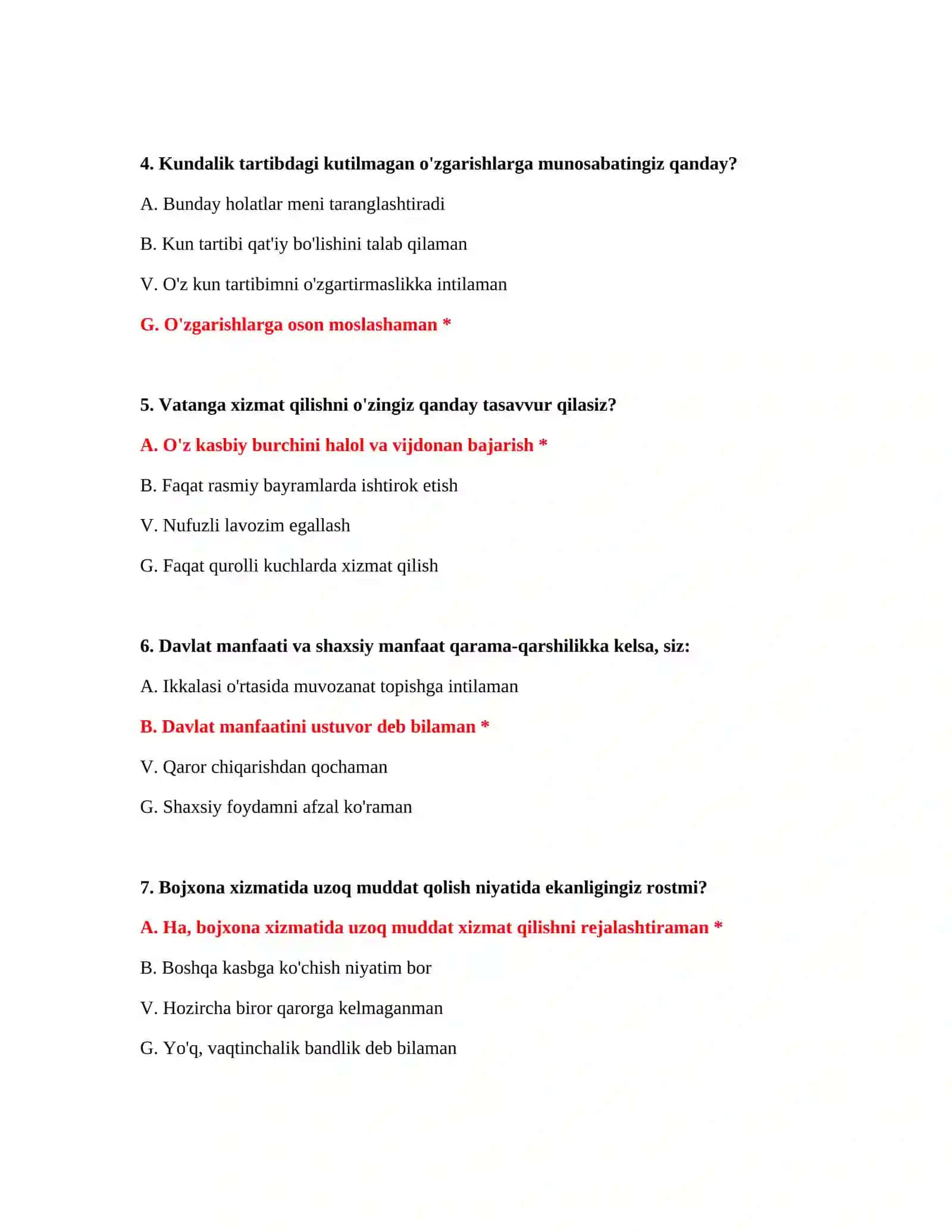 Bojxona ishga kirish test savollari 3