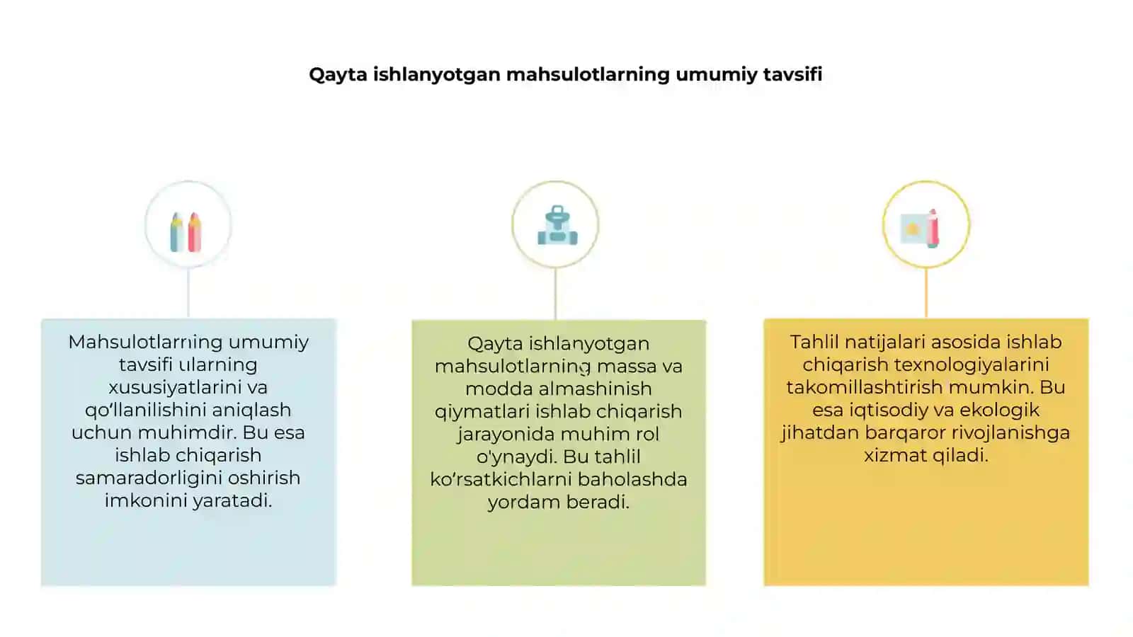 Qayta ishlanyotgan mahsulotlarini massa va modda almashinish qiymatlarini tahlil qilish 3