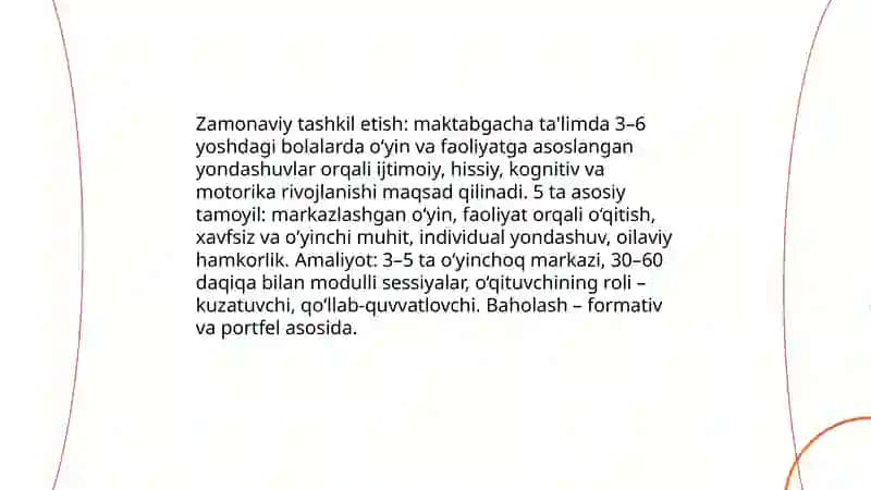 Maktabgacha, umumiy o‘rta, professional ta'limda o‘qitish jatayonlarini zamonaviy tashkil etish 3