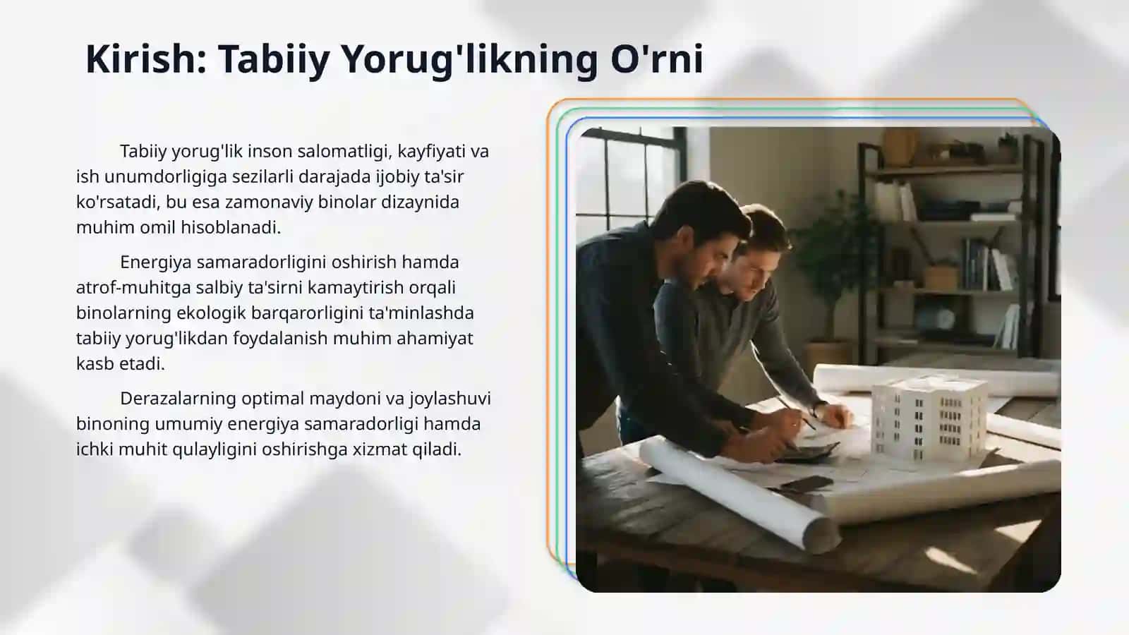 Tabiiy yorug’lik tushishi uchun kereakli yon derazalar maydonini aniqlash 3