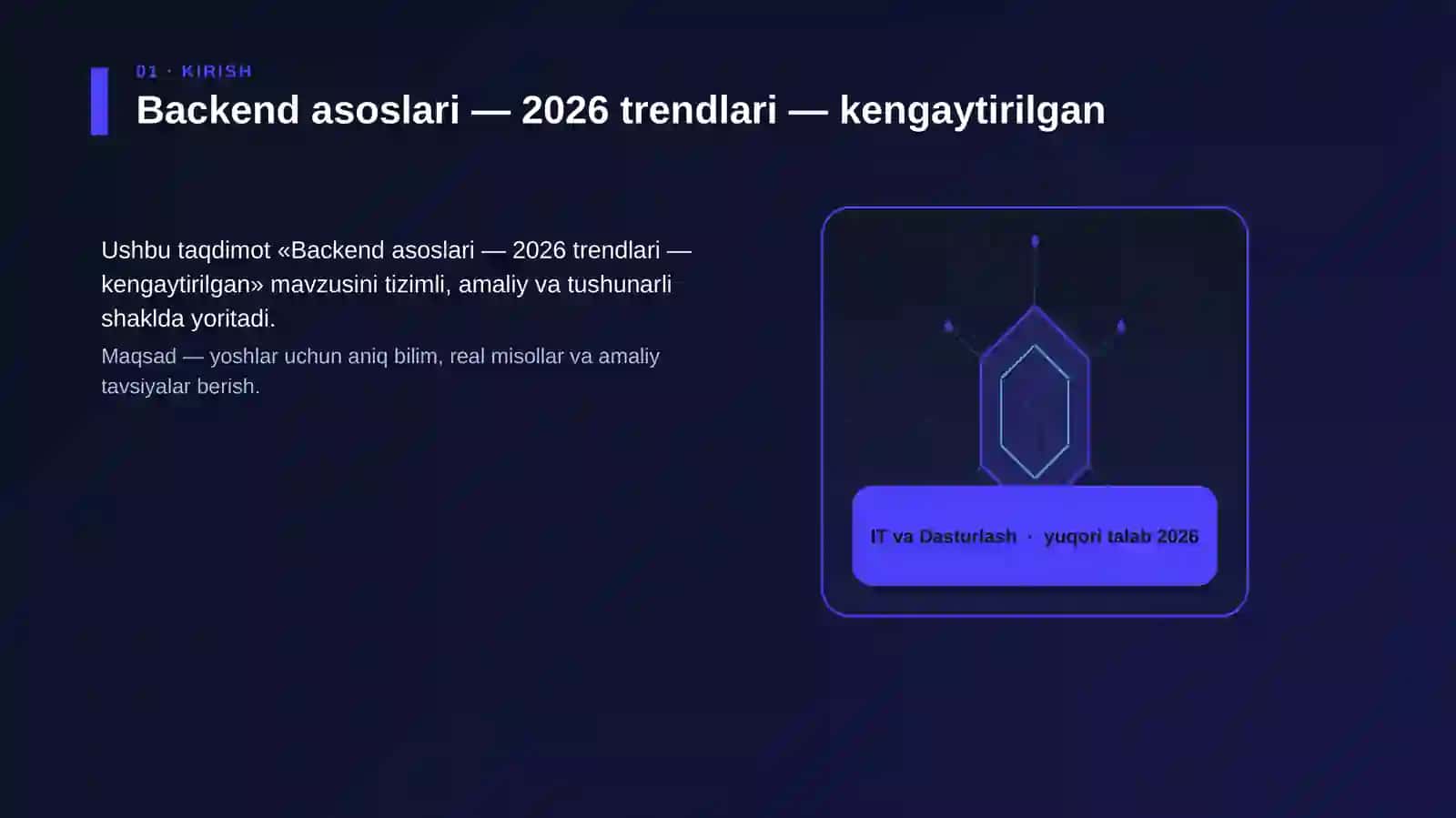 Backend asoslari — 2026 trendlari — kengaytirilgan 3