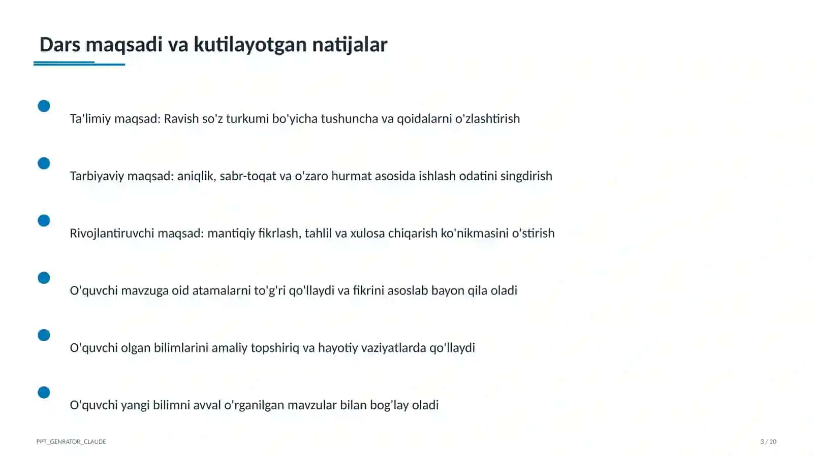 Ravish so'z turkumi (7-sinf) 3