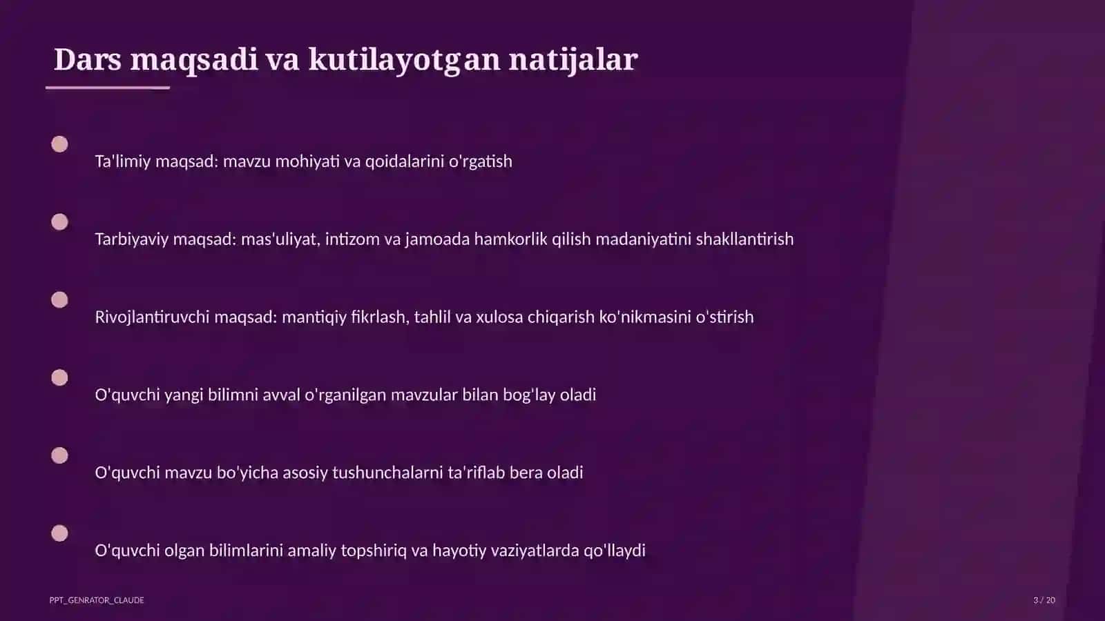 Maktab va o'qituvchilar takrorlash darsi uchun 3