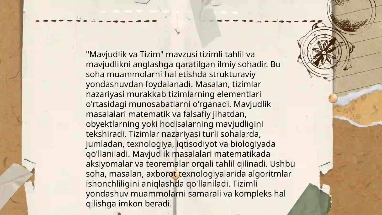 Mavjudlik va Tizim 3