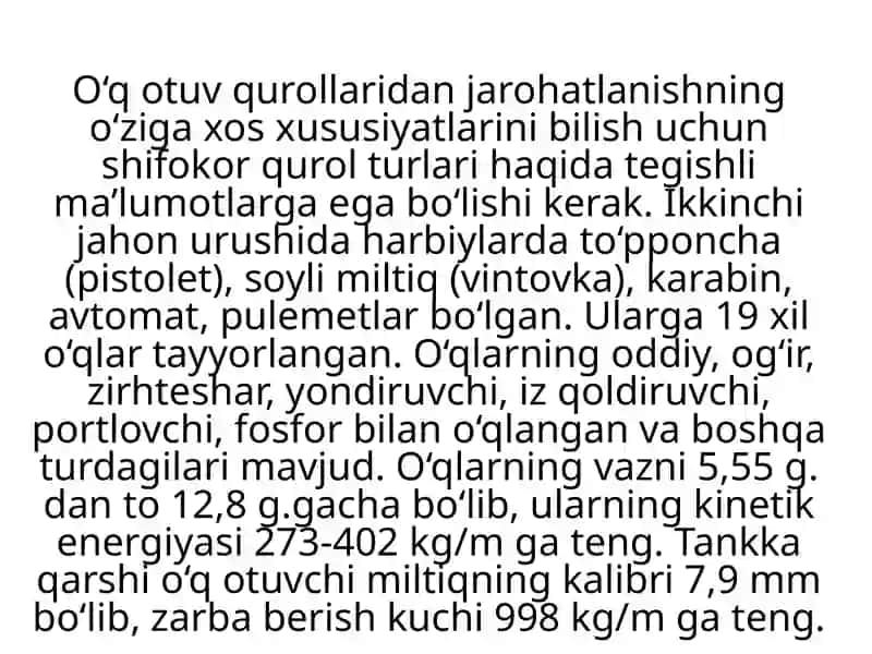 O‘qli jarohatlarning bitishidagi o‘ziga xos xususiyatlar 3
