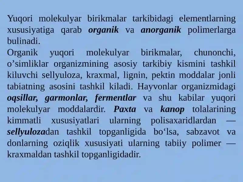 Yuqorimolekulyar birikmalar 3