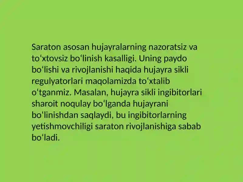 Immunopatologiya, o‘sma hujayralarni kelib chiqishidagi ahamiyati. Immuntanqisliklarda opportunistik infeksiyalar boshqarilishining molekulyar mehanizmi. 3