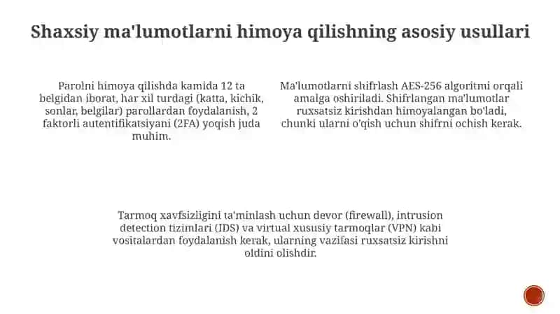 Shaxsiy ma'lumotlarni himoya qilish usullari 3