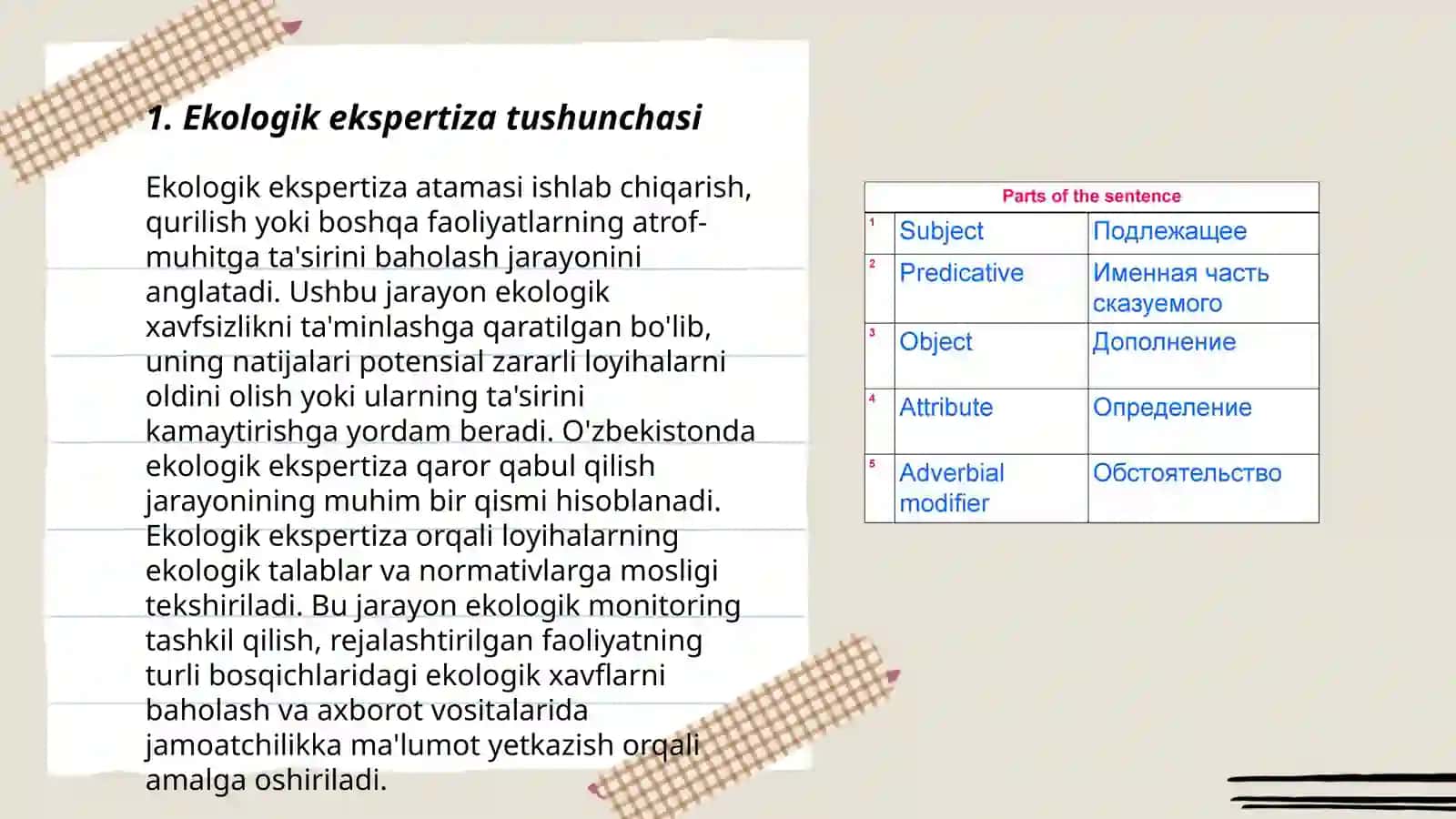 Ekologik ekspertiza fanining predmeti, metodlari va vazifalari 3