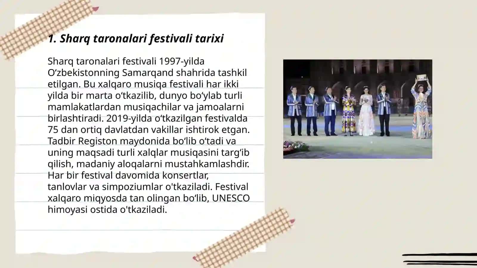 "Sharq taronalari" xalqaro musiqa festivali dunyo mumtoz musiqasining axborot manbasi sifatida 3