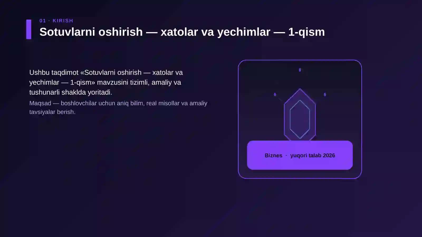 Sotuvlarni oshirish — xatolar va yechimlar — 1-qism 3