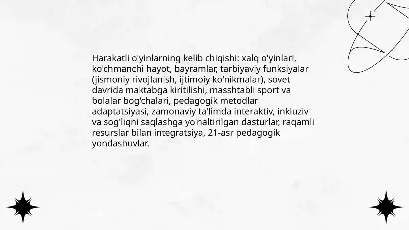 Harakatli o'yinlarni qisqacha tarixi turkumi va pedagogik ahamiyati 3