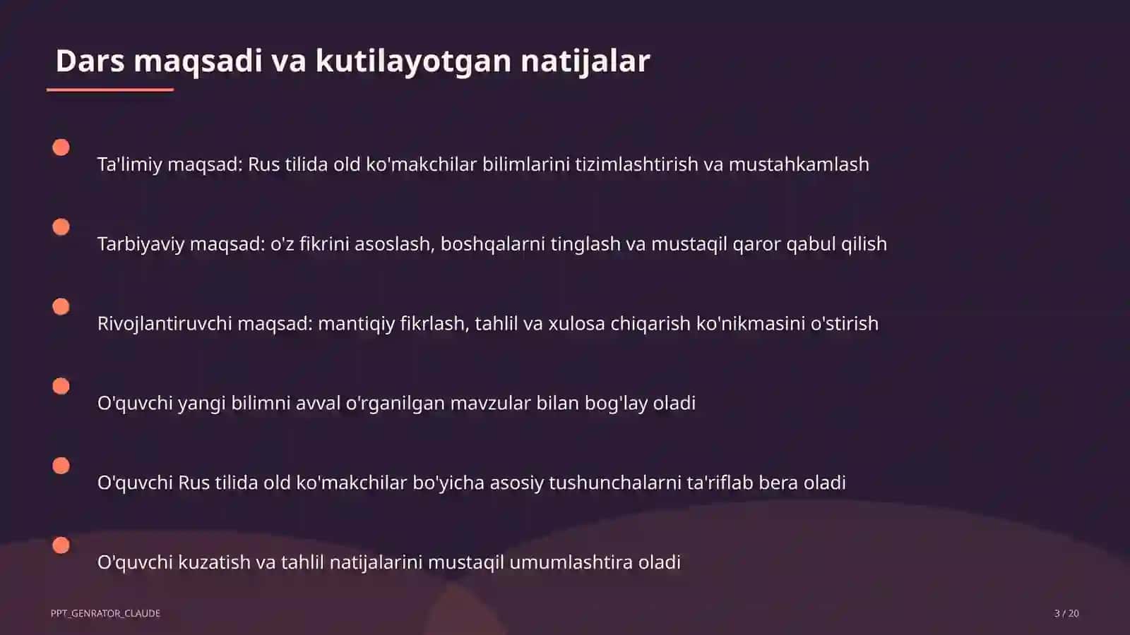 Rus tilida old ko'makchilar (7-sinf) 3