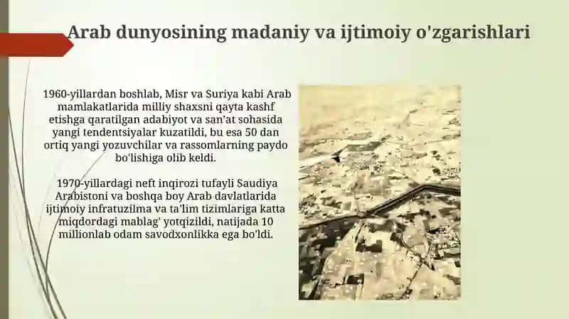 Arab mamlakatlari XX asr ikkinchi yarmida 3