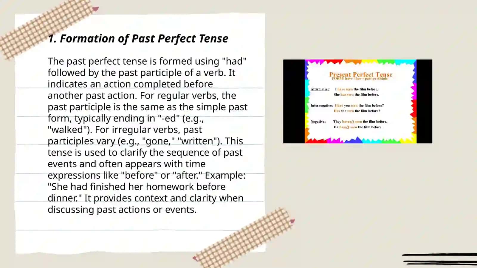 Past Perfect Tense 3