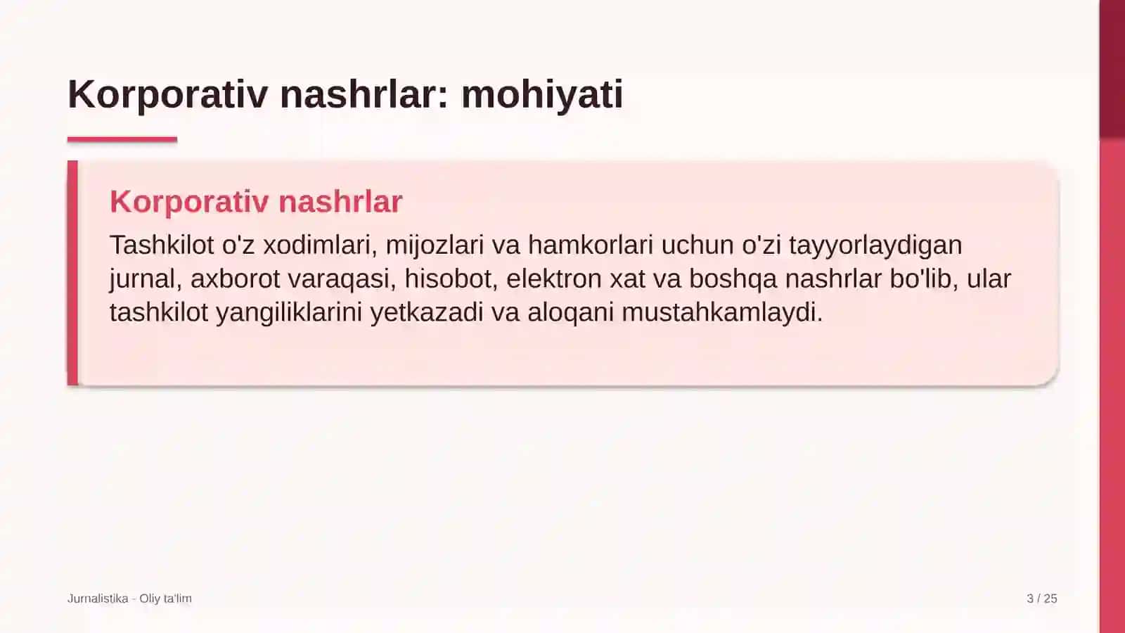moliya sohasida korporativ nashrlar 9011 3