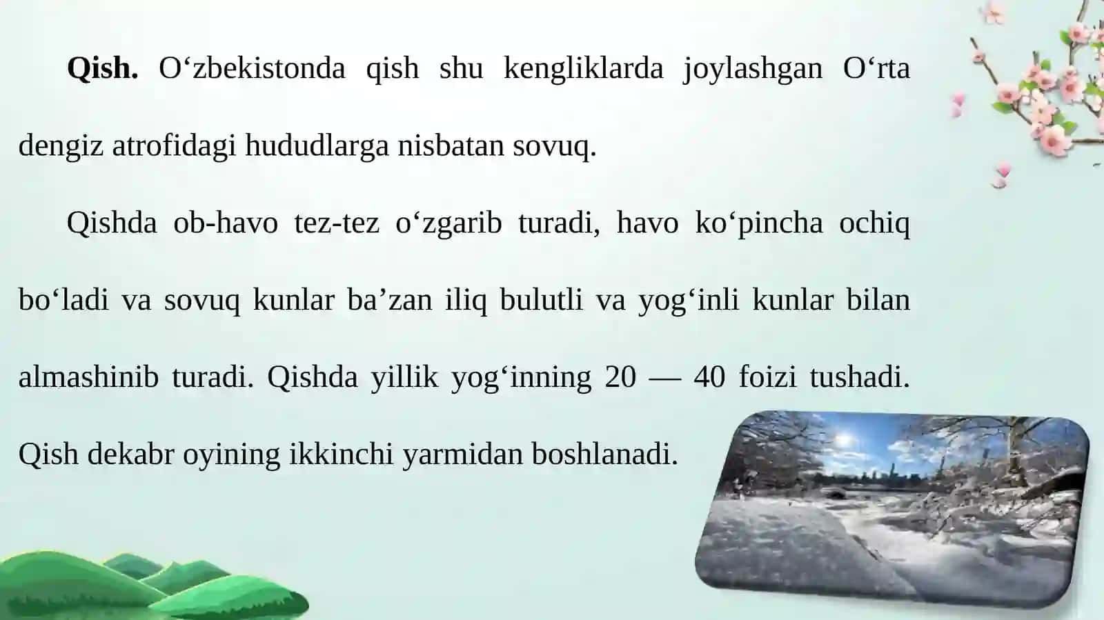 Yil fasllari va iqlim resurslari 3