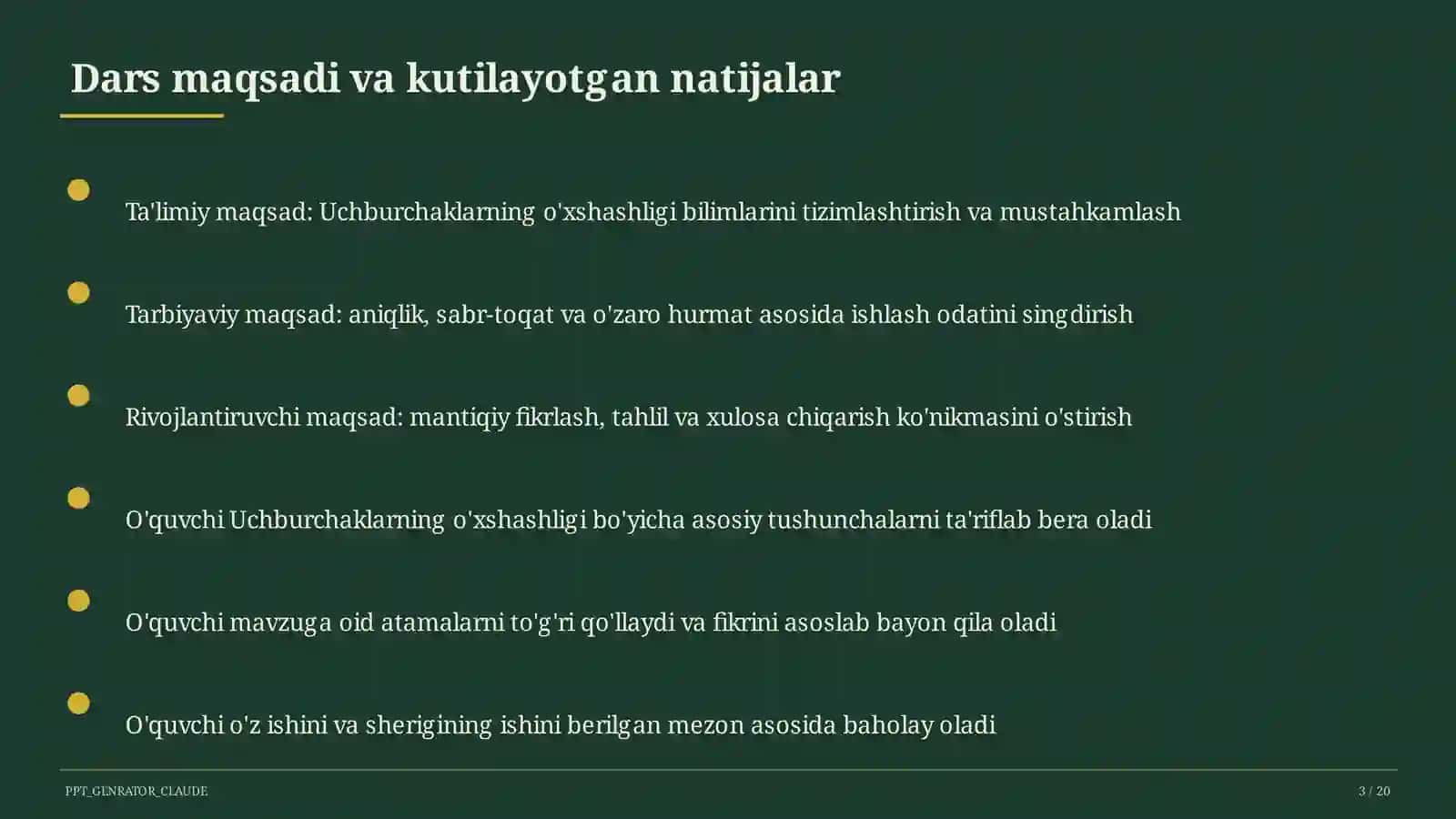 Uchburchaklarning o'xshashligi (8-sinf) 3
