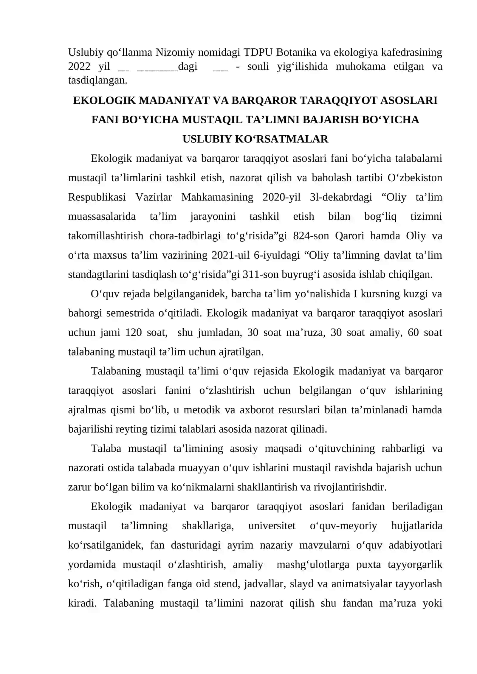 Ekologik Madaniyat va Barqaror Taraqqiyot Asoslari 3