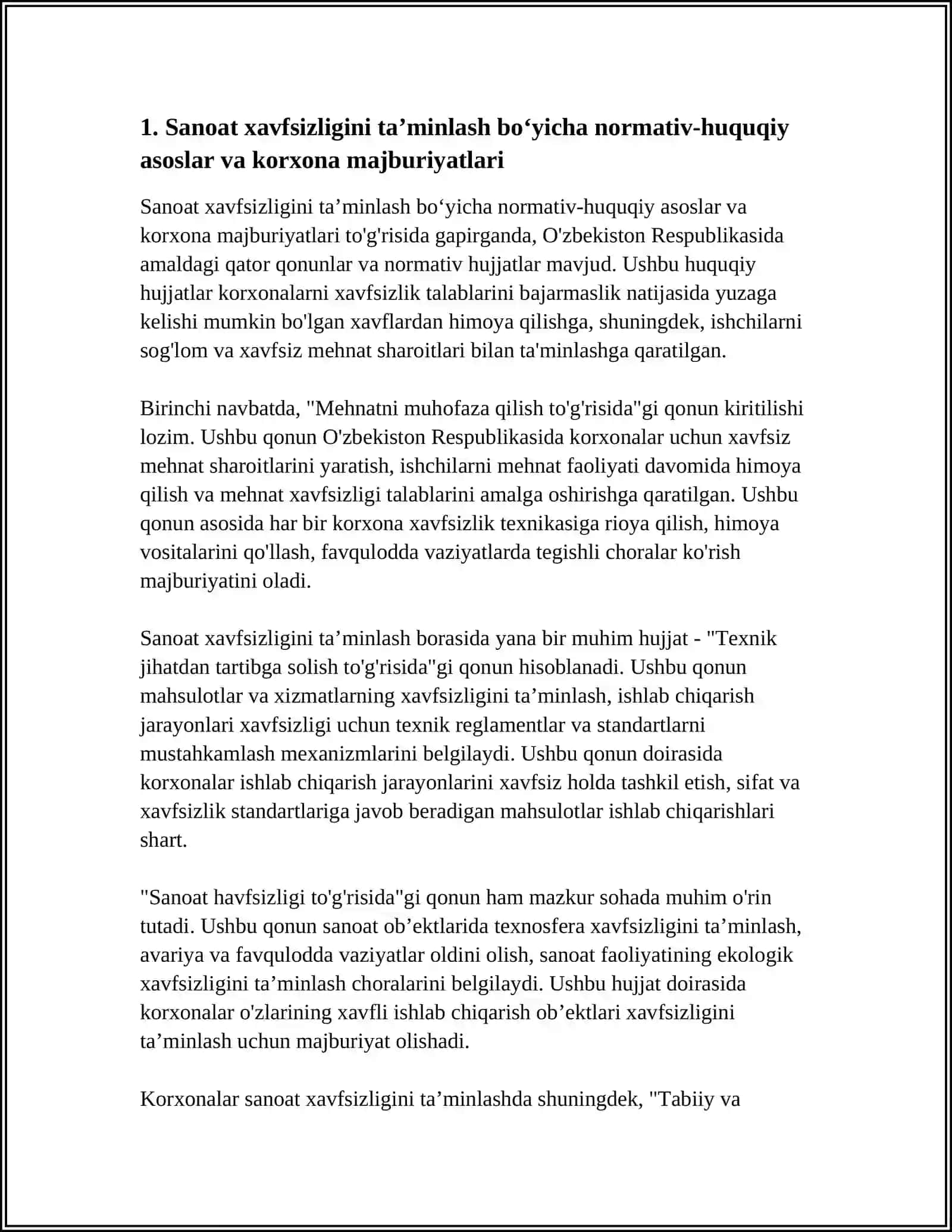 KORXONALARNING SANOAT XAVFSIZLIGINI TA‘MINLASHDA MAJBURIYATLARI 3